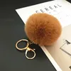 Trinket Fluffy Artificial Rabbit Fur Ball Nyckel Kedja Pompons Keychain Women Car Bag Ring Smycken