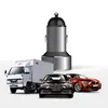 I lager Mini Metal Dual USB Digital Display Laddare Vehicle Laddning 2.4 Multi-Function Car Charger för bilar MP3 Telefon Kamera PC Ottie