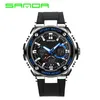 Relojes de pulsera Sanda Brand Relojes Relojes Saat Man Military Dual Time Digital Led Cuarzo Reloj analógico Buceo Impermeable Mens Sport Reloj de lujo