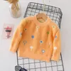 Ankomst Höst och Vinter Baby Toddler Girl Balloon Print Velvet Sweater Barnkläder 210528