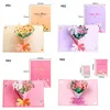 Wholesale Sunflower Bouquet Cards Bronzing 3D Stereo Pop-Up Blessing Card Creative Handmade Greeting Postcards Mother's Day Birthday Gift