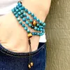 MG1035 Pulsera anudada a mano ajustable de apatita de grado superior de 6 mm 108 Pulsera de energía de cuentas de Mala Pulsera de oración de meditación