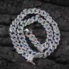 Iced Out Miami Cuban Link Chain Sea Blue Mens Gold Chains Necklace Bracelet Fashion Hip Hop Jewelry 9MM231E