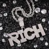 Anpassad rik halsband Hip Hop Full Iced Out Pendant Diamond Chains Cubic Zirconia Stone Gold Sliver Mens Halsband1451113