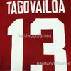 Personalizzato Alabama Crimson Tide Tua Tagovailoa # 13 Crimson NCAA Jersey cucita uomo donna maglia da calcio giovanile XS-5XL