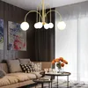 Nordic Modern Ceiling Hang Light Gold Black G9 LED Chandelier For Living Room Kitchen Bedroom Glass Ball Pendant Lamp