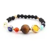 Kralen strengen zonnestelsel armbanden universum Galaxy de acht planeten natuursteenparels voor vrouwen mannen unisex sieraden fawn22