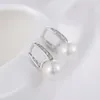 BSL fijne sieraden real 925 sterling zilveren shell oorknopjes voor vrouwen verjaardag cadeau mode parel oorbel sieraden