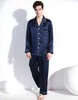 نوعية جيدة 100٪ الحرير الخالص الرجال بيجامة مجموعة ملابس النوم النوم L XL 2XL YM009 211111