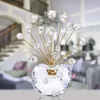 HD Küçük Kristal Bonsai Fortune Para Ağacı Heykelcik AB Boncuk Pencere Suncatcher Showpiece Iyi Şanslar için, Servet Refah 210924