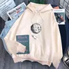 Astronaut i rymdtryck sweatshirts man lös fleece casual hooded streetwear man casual vintage hoody anime punk sweatshirts h1227