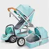 Strollers # Rosa och grå Babyvagn 2 i 3 1 Hög Landskap Strollers Eco Leather Absorberare Four Wheel Trolley Pushchair