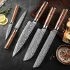 XITUO EAMASCUS acier LNIFE ensemble 1 pièces 5 pièces couteaux de cuisine japon Chef couperet Santoku utilitaire d'office LNIFE Pakkawood poignée NewGift3274