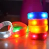 Música Activated Sound Control LED Pulseira Pulseira Luz Acima Pulseira Clube Clube Festa Bar Cheer Luminous Hand Ring Glow Stick Lla6975