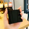 Compact Mirrors 1pc Women Fashion Black Portable Makeup Mirror Smooth Double-Sided Folding Small Square Fit Travel Make Up Tools