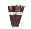 Antislip Wooden Chopsticks Japanesestyle Natural Handmade String Round Chinese Tableware 6 Styles Wrap4524306