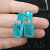 OEVAS 100% 925 стерлингового серебра Paraiba Tourmaline Gemstone Drop Серьги для женщин Игристые вовлеченные вечеринки Прекрасные украшения подарки