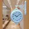 Europejski Prosty Zegar Ścienny Klasyczny Nowoczesny Design Creative American Clock Clock Dwuosobowy Pokój Dwustronny Reloj De Pared Home Decor DF50WC H1230
