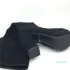 ブーツ2021ファッション女性ラウンドトゥジッパー牛スエードレディースプラットフォームブラックセクシー膝レザー1