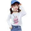 T-shirts pour filles motif floral t-shirt fille lettre enfants t-shirt Style décontracté vêtements 6 8 10 12 14 210528