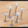 Labret Piercing Drop Delivery 2021 Stud 20pcslot 681012mm Clear Shamballa Ball CZ Gem Disco Body Jewelry Lip Ring Labret Bar L4517542