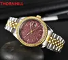 Fashion Full Diamonds Dial Ring Men Women Watch 40mm الفولاذ المقاوم للصدأ أعلى جودة عشاق الساعات رجل الكوارتز الفاخرة الأعمال الكلاسيكية على مدار الساعة