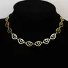 Dames Turkse Eye Links Chain 35 + 10cm Choker Kettingen Geluk Symbool Geometrische Sieraden voor Festival Party Necklace