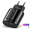 QC 3.0 Carregador de parede USB 18W Carregador de viagem rápido EU Adaptador de energia de carga dos EUA para Xiaomi LG Fast Chargers