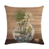 Роскошная цветочная ваза подушка подушка растения домашний декор поволочка декоратива диван Винтаж современный 45x45 см. Подушка для подушки/декоративность.