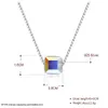 Cristaux de cube bleu lekani de Rovski 925 Silver Silver Square Shape Pendant Bijoux de mariage Pendard 3839656