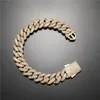 Link Chain Hip Hop 14mm 3 Rij Baguette koperen kubieke armbanden Zirkon CZ armband bling voor mannen vrouwen sieraden kent22
