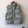 AZYT coton vers le bas femmes gilet manteau rayure épaissir hiver sans manches veste femme mode coupe-vent chaud gilet pour 211120