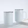 12 oz Süblimasyon Boşlukları Kolu Kapaklı Kahve Kupaları Boş Termal Transferi Tumblers Paslanmaz Çelik Içme Kupası Deniz T2I52220