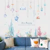 Cartoon Coral Whale Wall Sticker voor kinderkamers kinderdagverblijf muur decor tegelstickers waterdichte woning decor muurstickers muurschilderingen 2106151526006