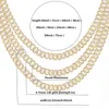 LT009 Hip Hop Chain Necklace Bling Iced Out Miami Cuban Link Chains Full Rhinestone CZ Clasp Necklaces For Men Fashion Jewelry X0509