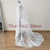 Bridal Veils Long Cathedral Wedding Cape Shawl Cloak Tulle Accessories Appliques White Ivory 3 Metres Lace