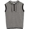 L-3XL Plus Kobiety Kint cienki sweter pullower bez rękawów z kapturem Zakapt Swatery Swatery Summer T-shirt 210604