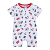 Newborn Girls Boys Baby Christmas Romper Jumpsuit Xmas Summer Rompers Cotton Cartoon Print Infant Bodysuit 3-24 Months