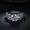 1.5 Carat Aaa Zircon jóias casamento anéis de noivado para mulheres vintage cor prata cor banda anéis de cristal de crystal dd097 x0715
