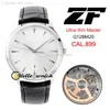 ZFF 40 мм Ultra-Thin Master Q1288420 Мужские часы Cal.899 / 1 Автоматический стальной корпус 1288420 Кожаный ремешок V2 версия HWJL Hello_Watch