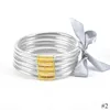 Mode Glitter Gevulde Jelly Bangle Armband Set Bowknot Siliconen Vriendschap Stapelbare Bangle Set van 5 voor meisjes