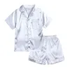 Kid Pajamas Sleepwear Clothing Set Boy Girl Kort ärmar med fickshorts 2 st sommaren1226770