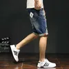 Hohe Qualität 2021 Großhandel Sommer Denim Shorts Männer \ 's gerissene Loch Schnurrbart Effekt Männer \' s Reithosen Lose casual kurze Hose X0621