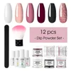 Nail Dipping Powder Borste Set Dip French Glitter Shinning Nails Manicure Kit Olika långvariga färger