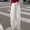 Mulher Calças Streetwear Estilo Coreano Solto Bungers Mulheres Cama Cinza Cintura Alta Conforto Simples Básico Casual Moda Calças 211118