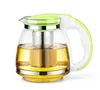 1500ml Heat-resistant glass tea pot kettle with 304 stainless steel infuser pots for party heated container brewing 210621