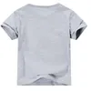 Cangrejo niños camisetas verano manga corta niños camisetas roupas infantis bebé niño ropa niños camiseta traje jersey gris algodón 210413