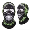 Skull Balaclava Cap Army Tactical 2 Hole Full Face Mask Skidcykel Fotvandring Skyddande Kepsar Halloween Party Skelett Ghost Hood Ice Silk Cooling Sport Hattar