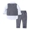 Kleinkind Baby Jungen Langarm Hemd + Weste + Hosen Herbst Mode Kleidung Sets 3 stücke Kinder Jungen Gentleman Kleidung anzüge 210521