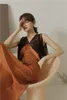 Kink Deep V-hals Tuniek Orange Tank Jurk Dames Zomer Lange Lange Lijn Midi Designer Dames Es ES EUROPEES KLEDING 210427